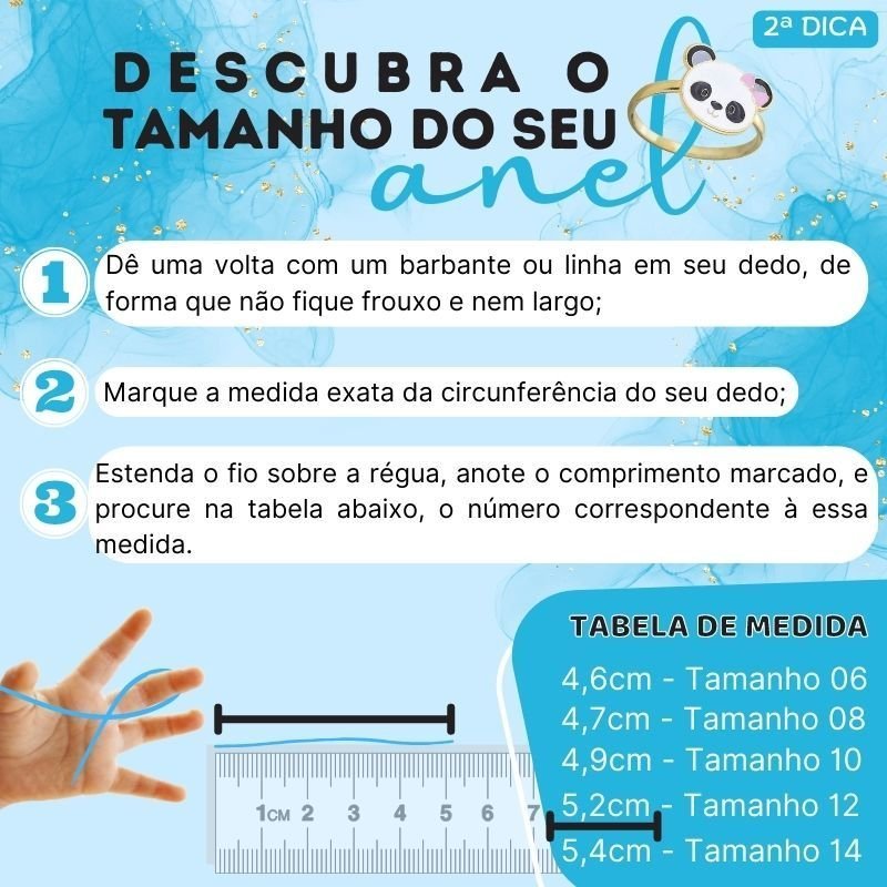 ANEL INFANTIL FADA RESINADA BANHADO A OURO