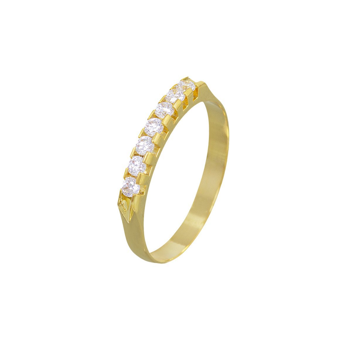 ANEL INFANTIL MEIA ALIANÇA COM PEDRINHAS CRISTAIS BANHADO Á OURO