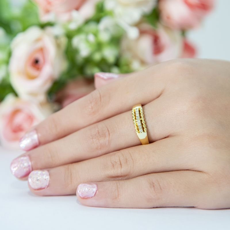 ANEL INFANTIL DUAS FILEIRAS DE BOLINHAS E UMA CRAVEJADA