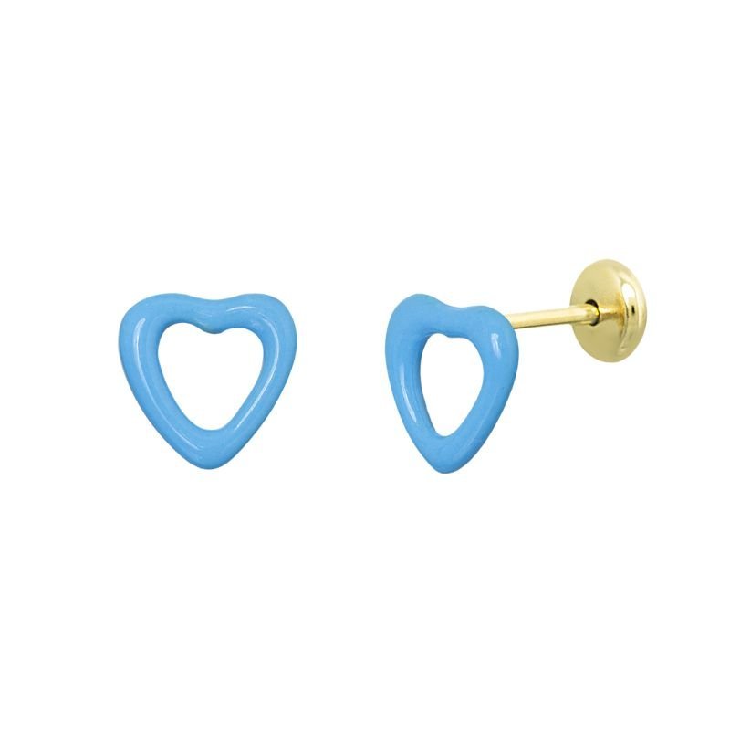 BRINCO INFANTIL CORAÇÃO RESINADO BANHADO EM OURO