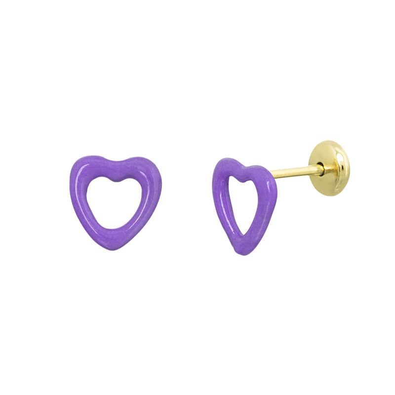 BRINCO INFANTIL CORAÇÃO RESINADO BANHADO EM OURO