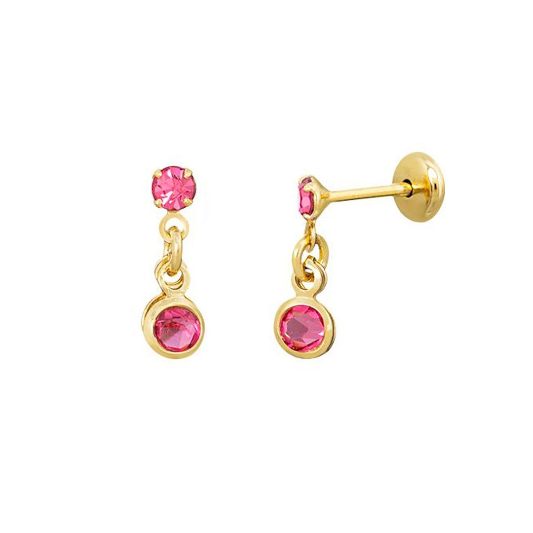 BRINCO INFANTIL PEDRINHA DUPLA - BANHADO À OURO