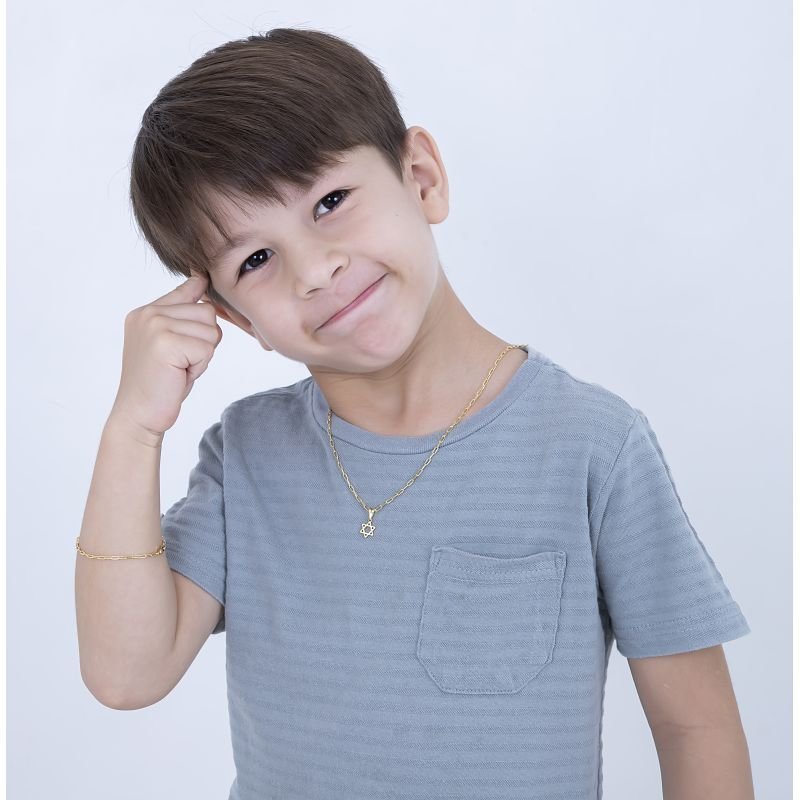 COLAR INFANTIL PARA MENINO ESTRELA DE DAVI BANHADO EM OURO