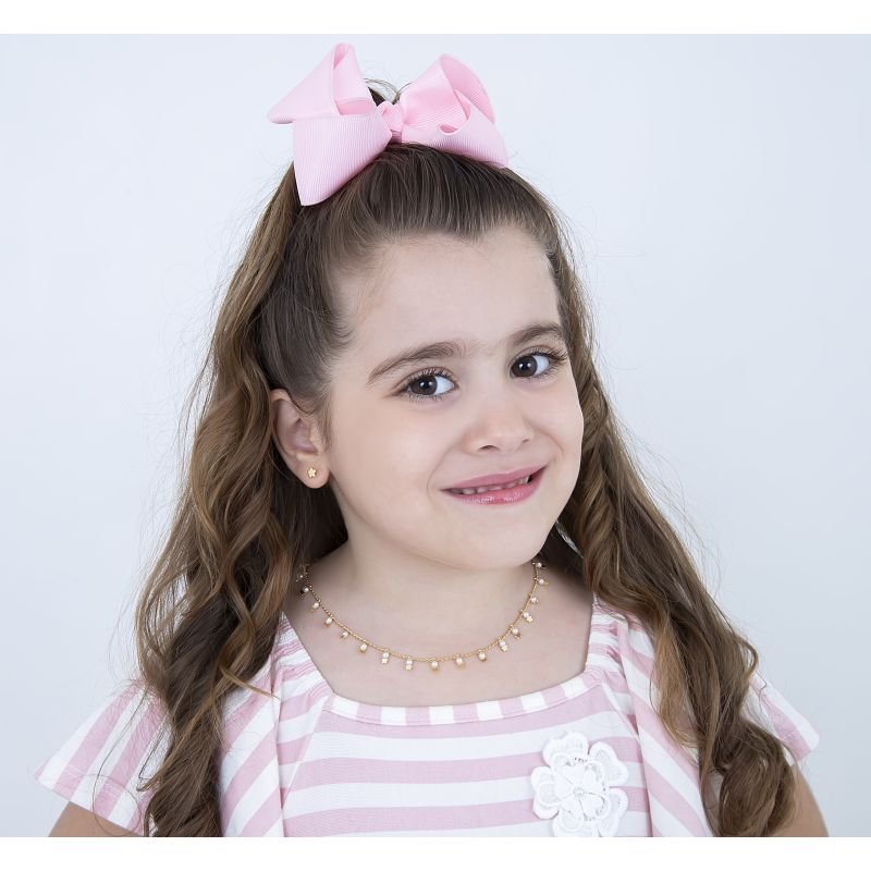 COLAR INFANTIL ESTRELA COM PÉROLA BANHADO EM OURO