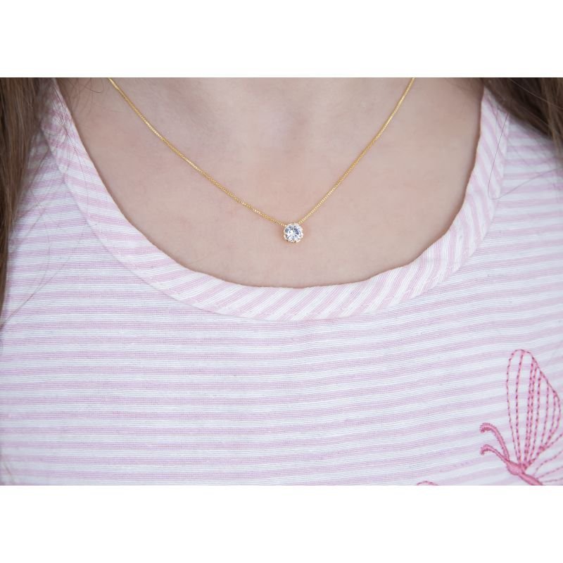 COLAR INFANTIL PONTO DE LUZ BANHADO EM OURO