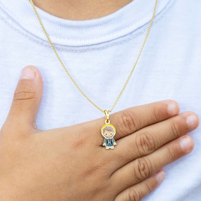 COLAR INFANTIL SÃO JOSÉ RESINADO - BANHADO À OURO