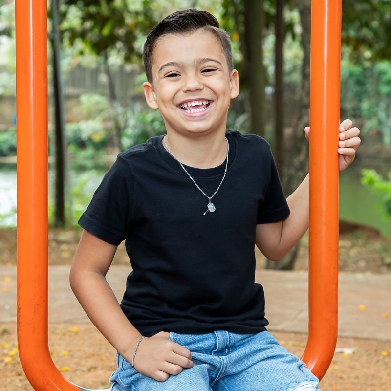 COLAR INFANTIL RESINADO PARA MENINOS - INOX