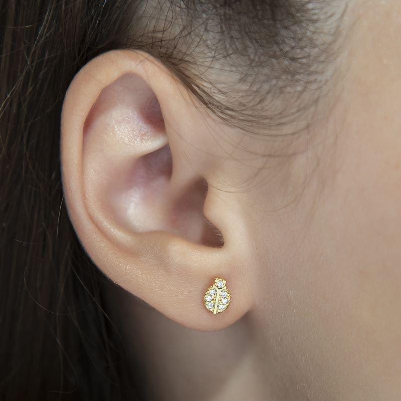 BRINCO E COLAR JOANINHA CRAVEJADA - BANHADO À OURO