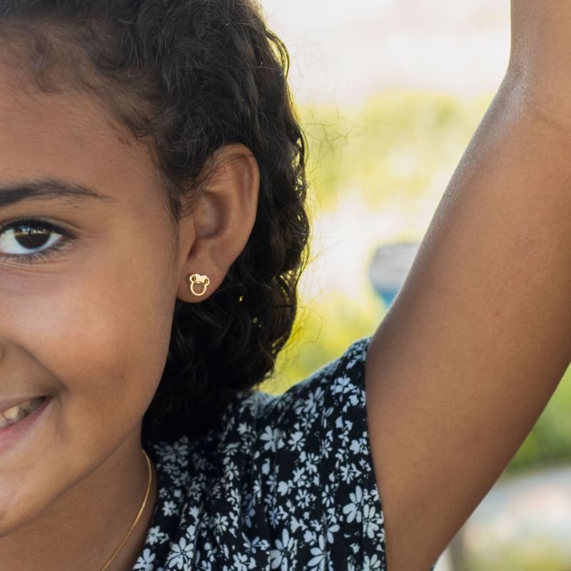 CONJUNTO INFANTIL RATINHA BANHADO EM OURO