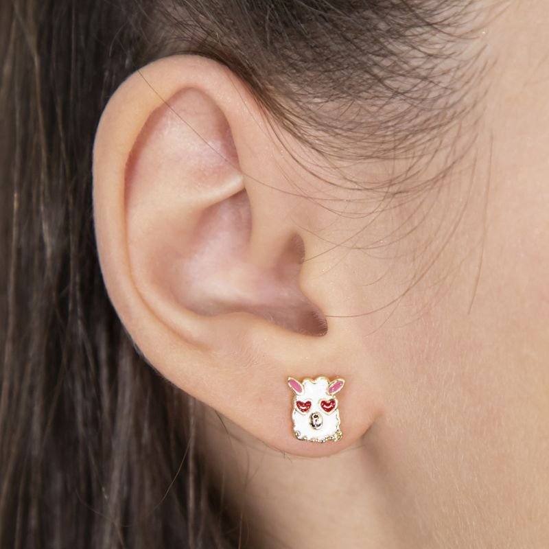 BRINCO E COLAR LHAMA BANHADOS EM OURO