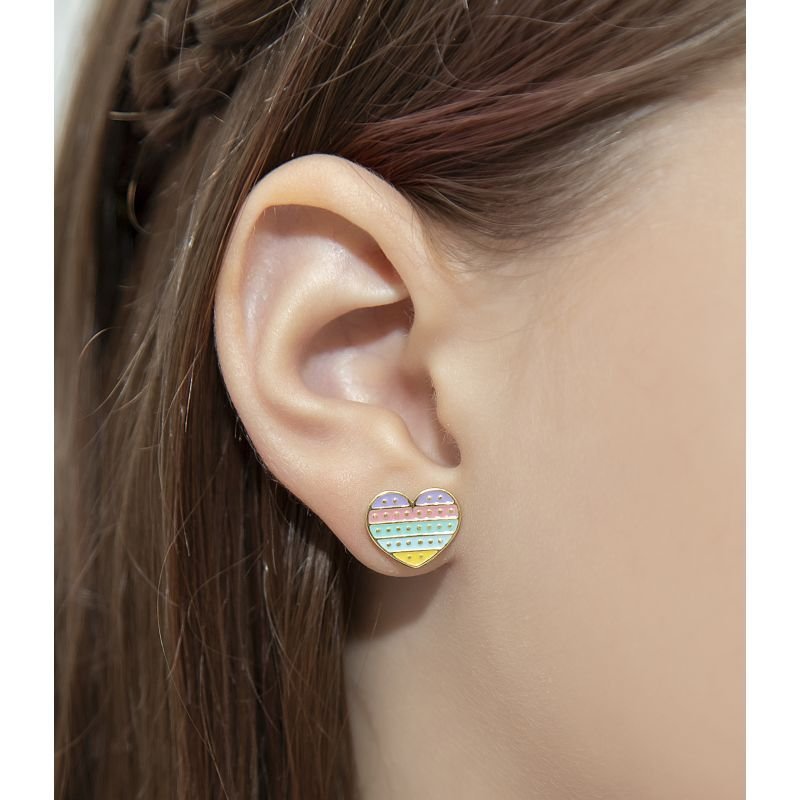 BRINCO E COLAR INFANTIL POP IT COLORIDO E BANHADO EM OURO