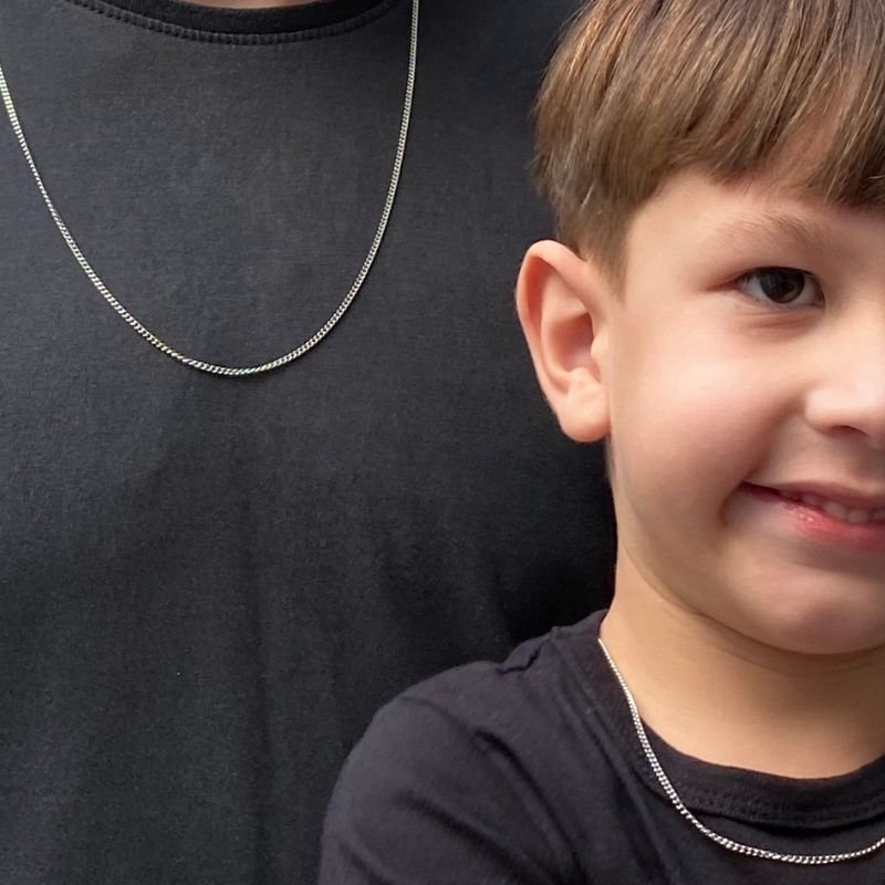 CONJUNTO DE CORRENTES PAI E FILHO MASCULINA AÇO INOX