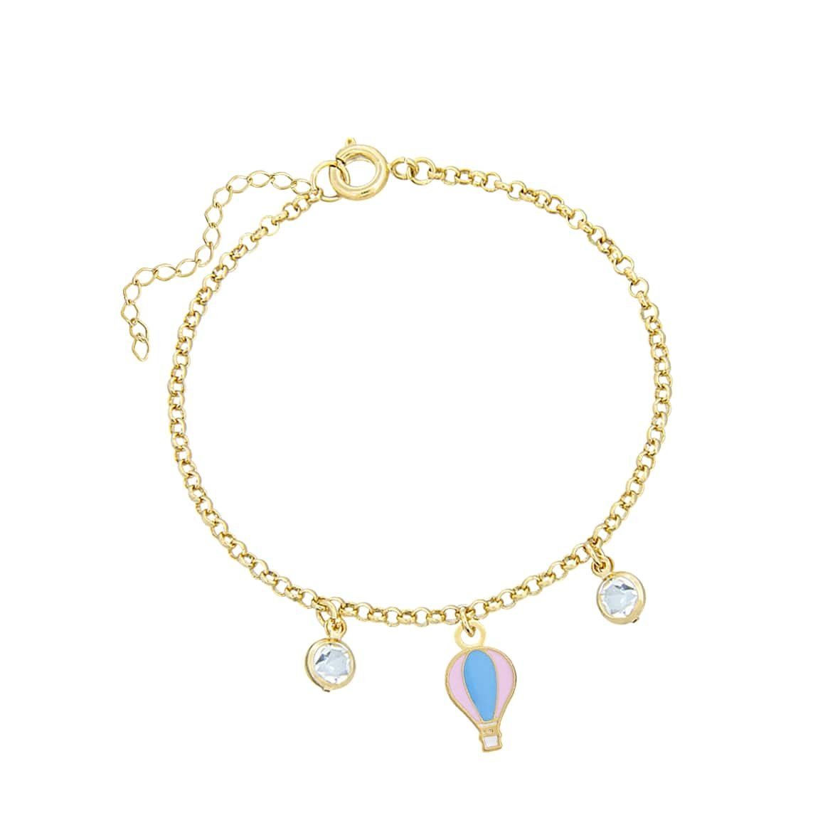 PULSEIRA BALÃOZINHO VERMELHO RESINADO FOLHEADO A OURO