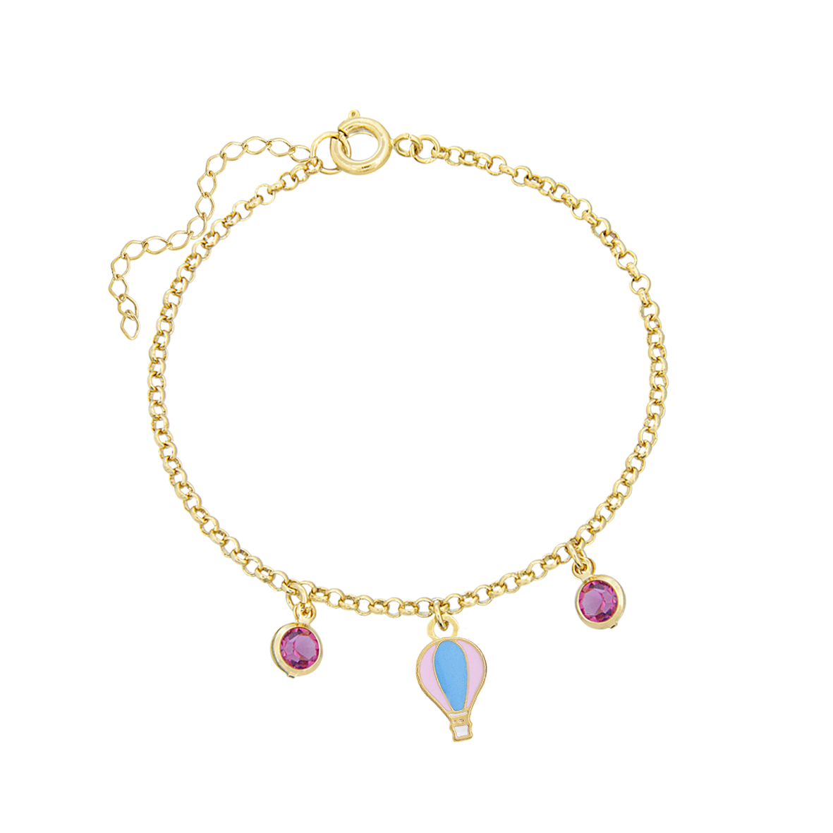 PULSEIRA BALÃOZINHO VERMELHO RESINADO FOLHEADO A OURO