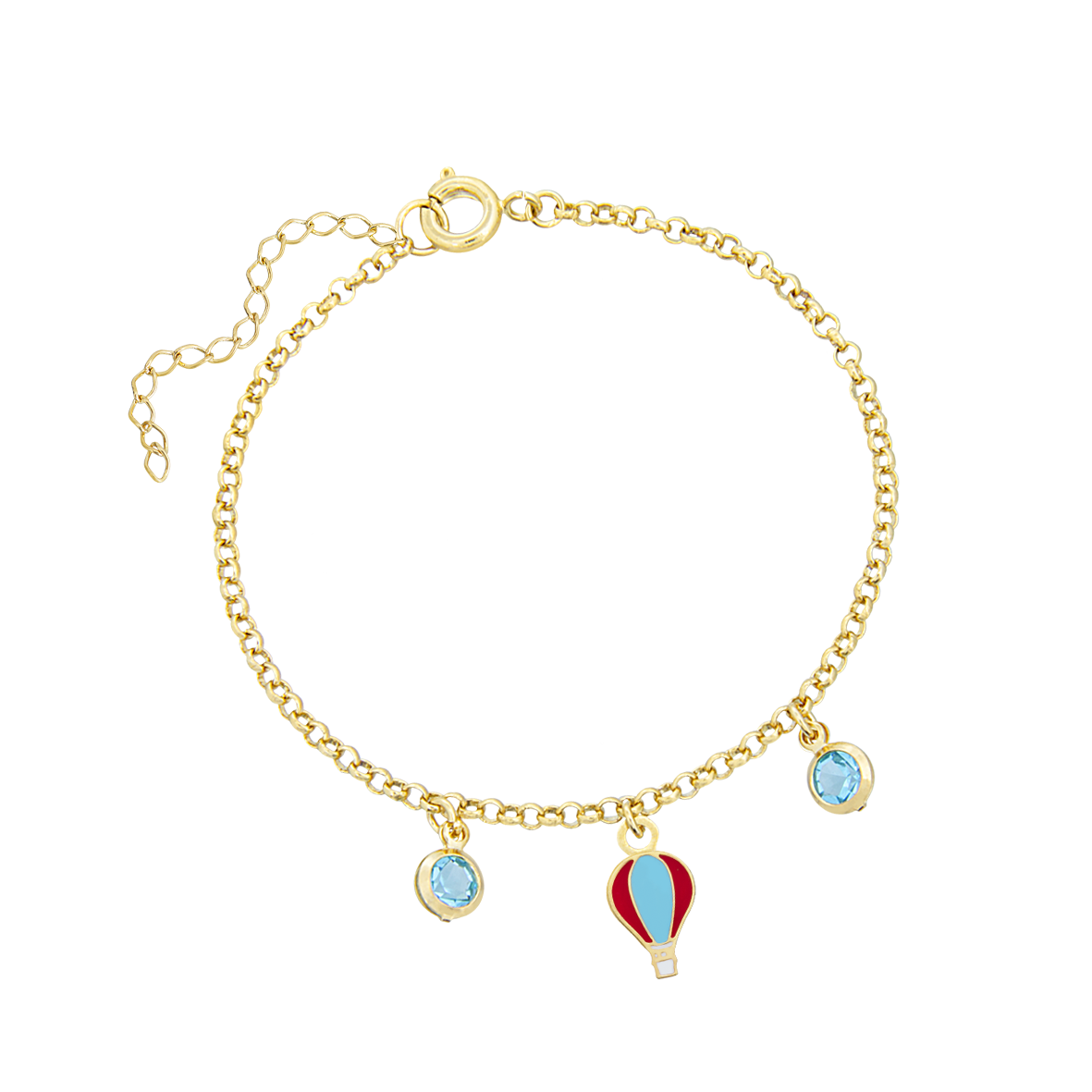 PULSEIRA BALÃOZINHO VERMELHO RESINADO FOLHEADO A OURO