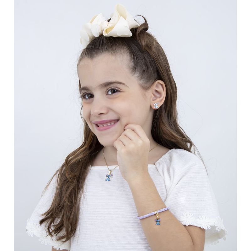 BERLOQUE INFANTIL URSINHO RESINADO BANHADO A OURO