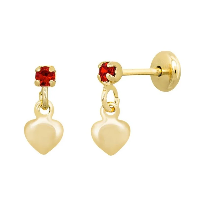 BRINCO BEBÊ BASE DE PEDRINHA COM CORAÇÃO MINI LISO BANHADO EM OURO