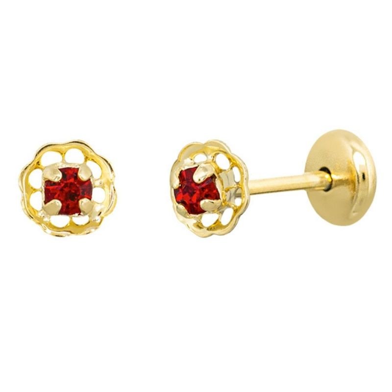 BRINCO BEBÊ FLORZINHA COM MIOLO DE PEDRINHA BANHADO EM OURO