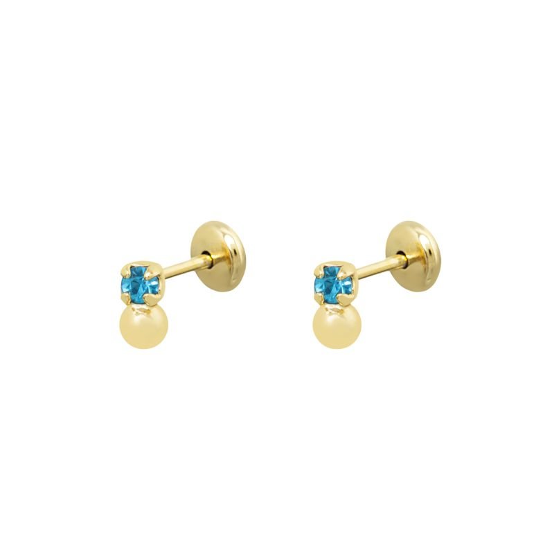 BRINCO BEBÊ PEDRINHA E BOLINHA BANHADO EM OURO