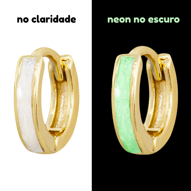 BRINCO INFANTIL ARGOLINHA COM DETALHE EM RESINA NEON BANHADO EM OURO