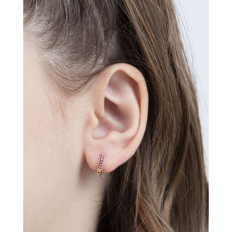 BRINCO INFANTIL ARGOLINHA CRAVEJADO EM ZIRCONIA BANHADO A OURO