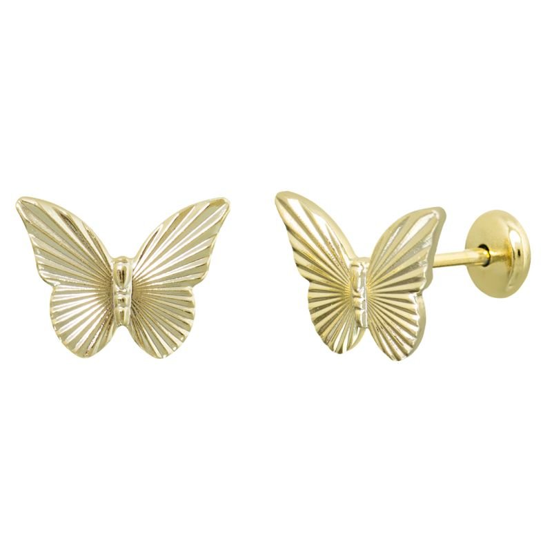 BRINCO INFANTIL BORBOLETA DIAMANTADA BANHADO EM OURO