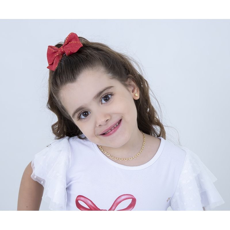 BRINCO INFANTIL CORAÇÃO LISO BANHADO EM OURO