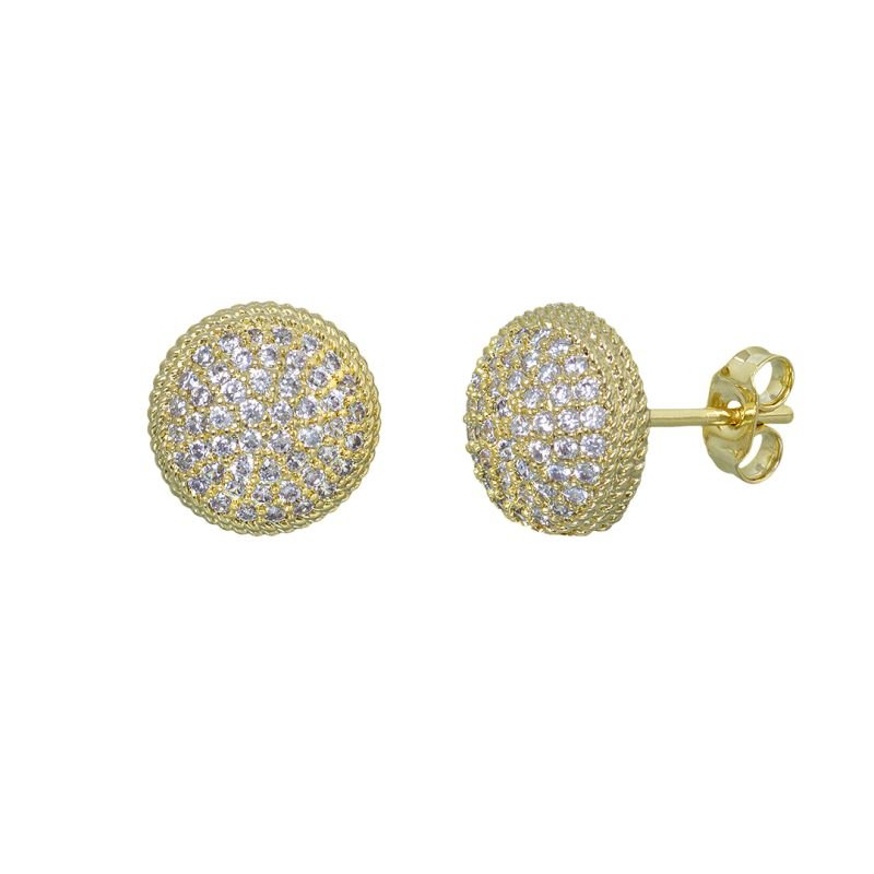 BRINCO REDONDO CRAVEJADO COM MICRO ZIRCÔNIAS BANHADO EM OURO