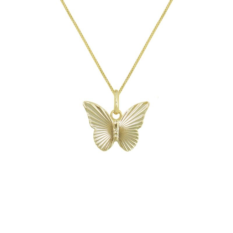 COLAR INFANTIL BORBOLETA DIAMANTADA BANHADO EM OURO