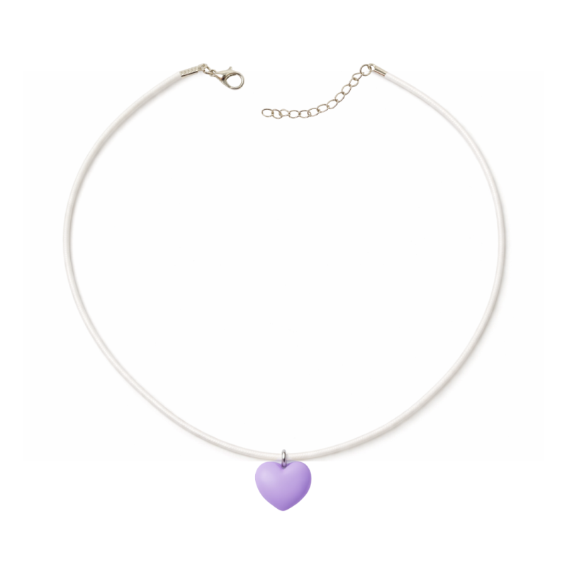 COLAR INFANTIL CORAÇÃO EM CORES – CORDÃO BRANCO