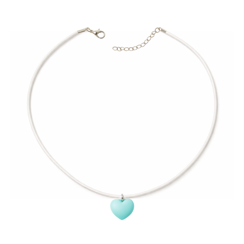 COLAR INFANTIL CORAÇÃO EM CORES – CORDÃO BRANCO