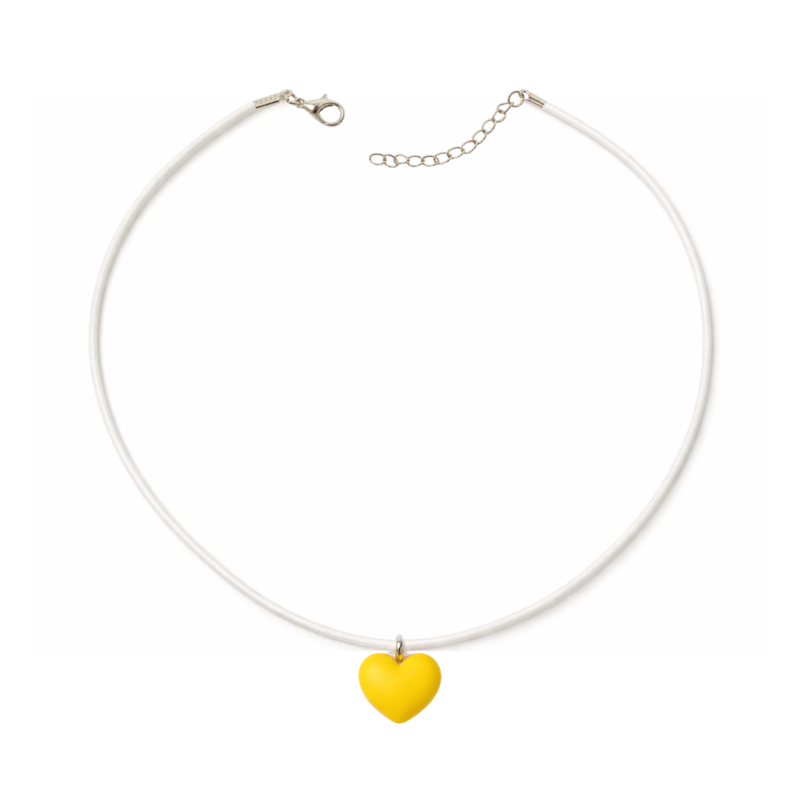 COLAR INFANTIL CORAÇÃO EM CORES – CORDÃO BRANCO