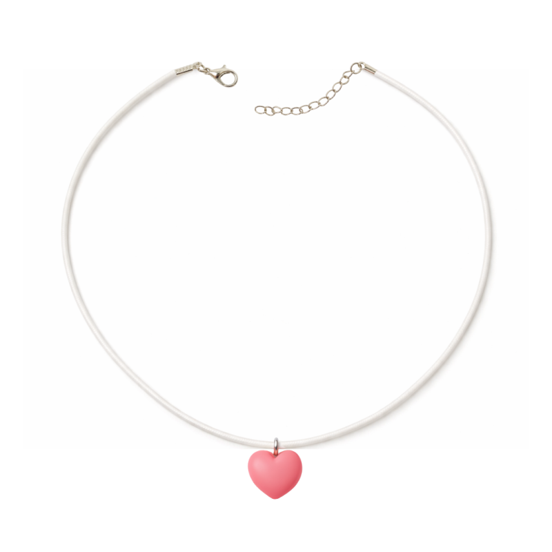 COLAR INFANTIL CORAÇÃO EM CORES – CORDÃO BRANCO