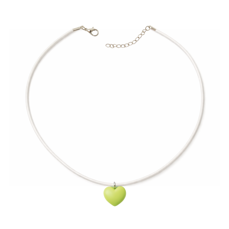 COLAR INFANTIL CORAÇÃO EM CORES – CORDÃO BRANCO