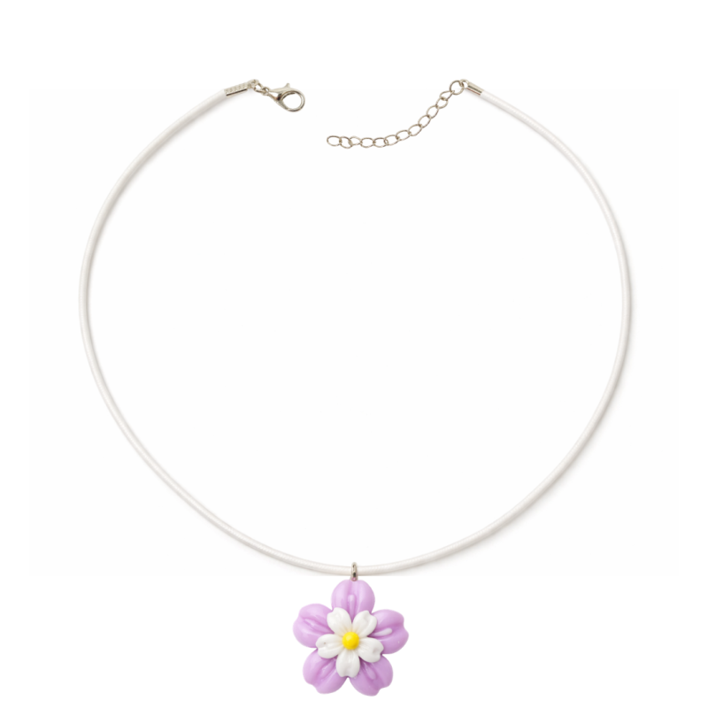 COLAR INFANTIL FLOR EM CORES – CORDÃO BRANCO