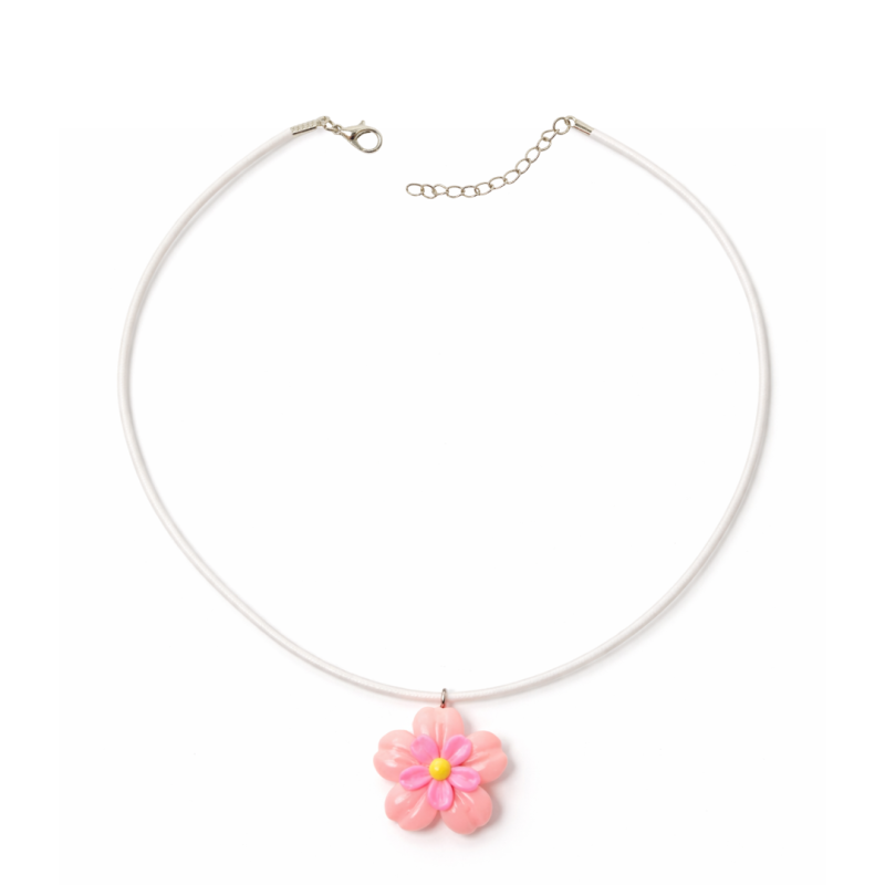 COLAR INFANTIL FLOR EM CORES – CORDÃO BRANCO