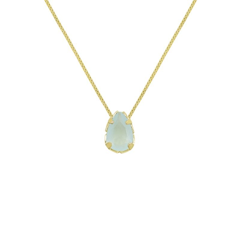 COLAR INFANTIL GOTA COM PEDRA CRAVADA BANHADO EM OURO