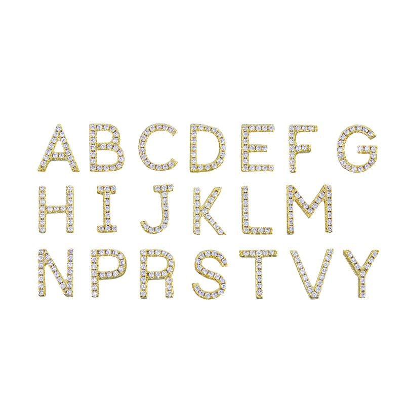 COLAR INFANTIL PINGENTE MINI LETRA CRAVEJADA BANHADO EM OURO