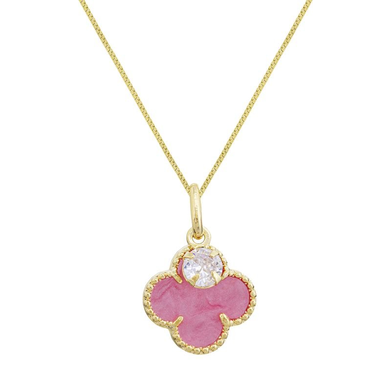 COLAR INFANTIL TREVO BANHADO EM OURO