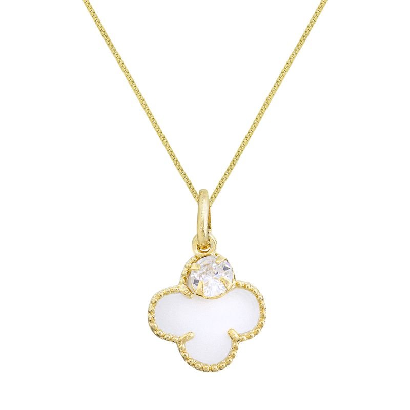 COLAR INFANTIL TREVO BANHADO EM OURO