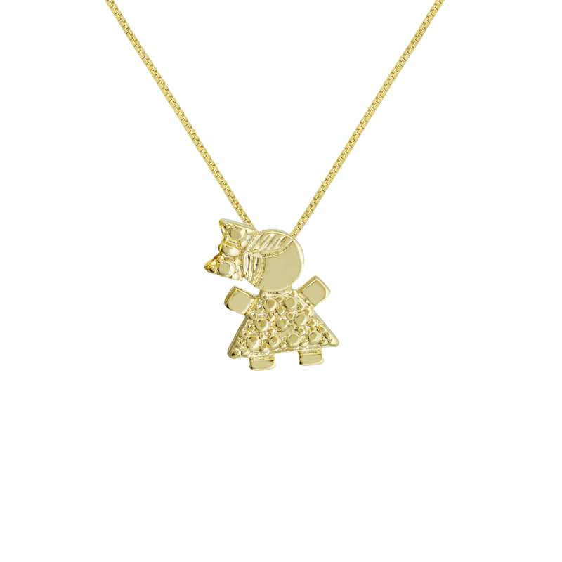 PINGENTE PASSANTE MENINA BANHADO EM OURO