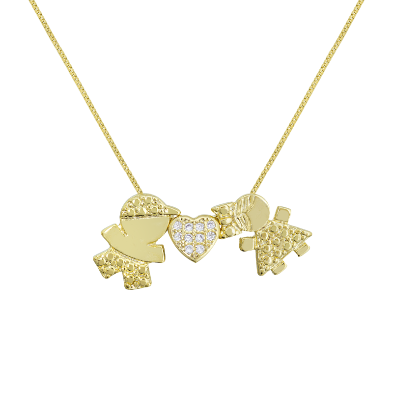 PINGENTE PASSANTE MENINA BANHADO EM OURO