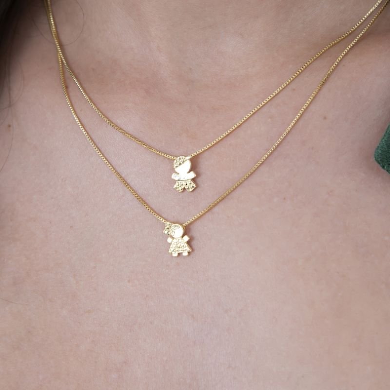 PINGENTE PASSANTE MENINA BANHADO EM OURO